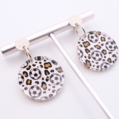 Soccer Acrylic Dangle Earrings