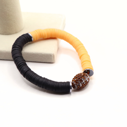 Black and Gold Game Day Football Bracelet