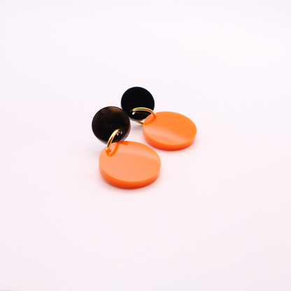 Orange and Black Acrylic Game Day Earrings