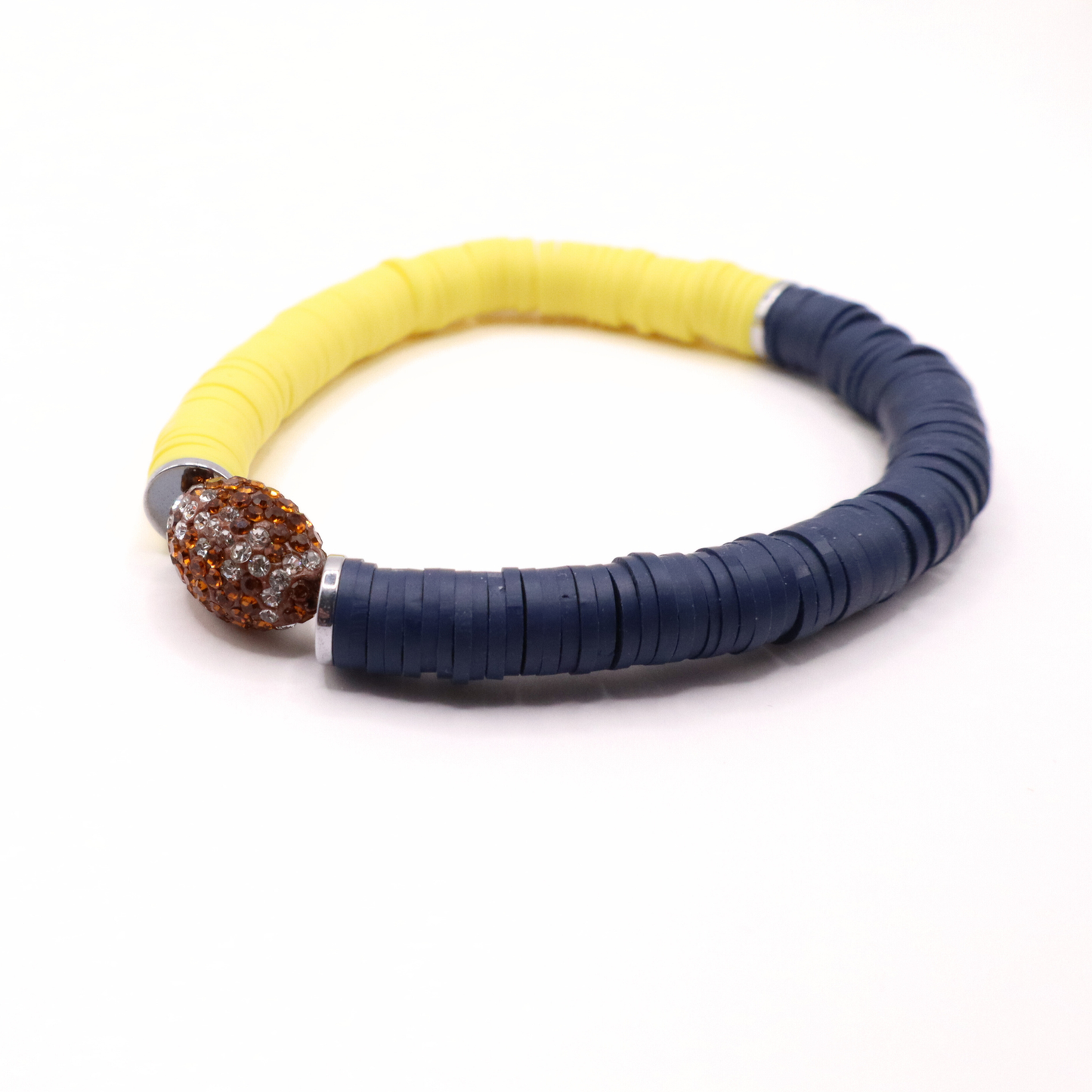 Navy Blue and Yellow Game Day Football Bracelet