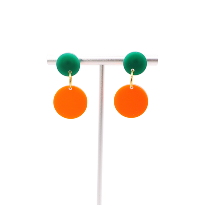 Orange and Green Acrylic Game Day Earrings
