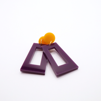 Purple and Gold Acrylic Game Day Earrings