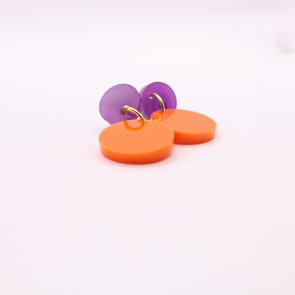Orange and Purple Acrylic Game Day Earrings