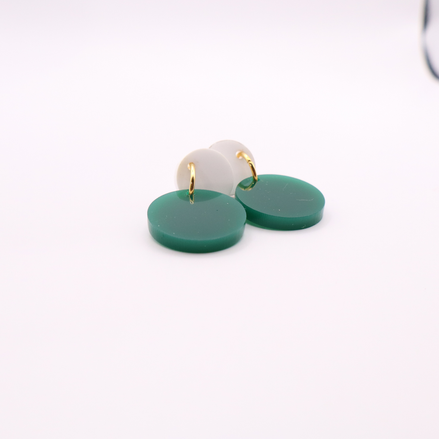 Green and White Acrylic Game Day Earrings