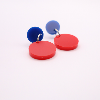 Red and Blue Acrylic Game Day Earrings