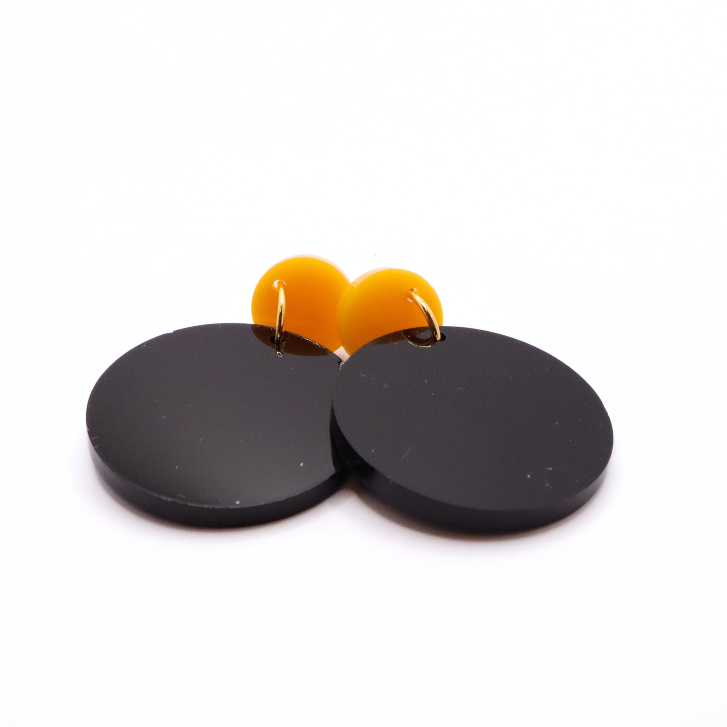Black and Gold Acrylic Game Day Earrings