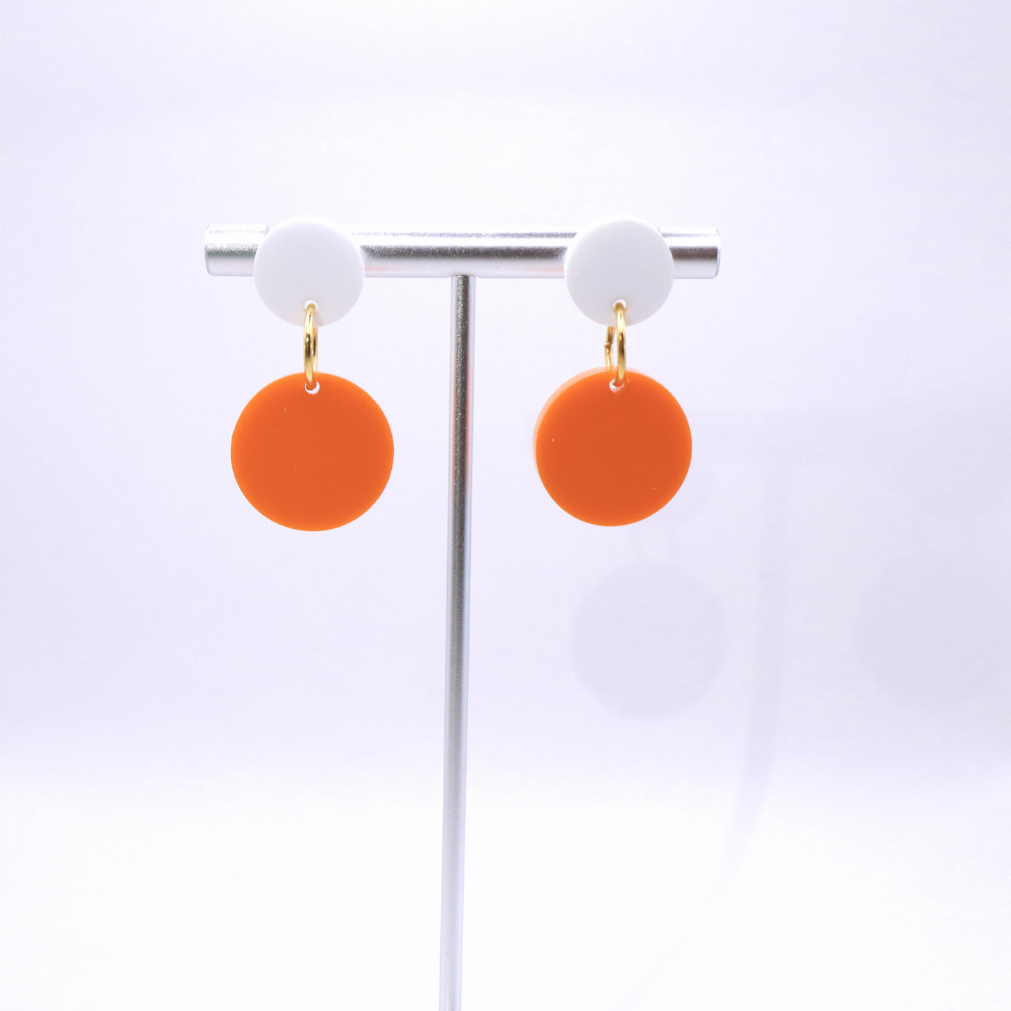 Orange and White Acrylic Game Day Earrings
