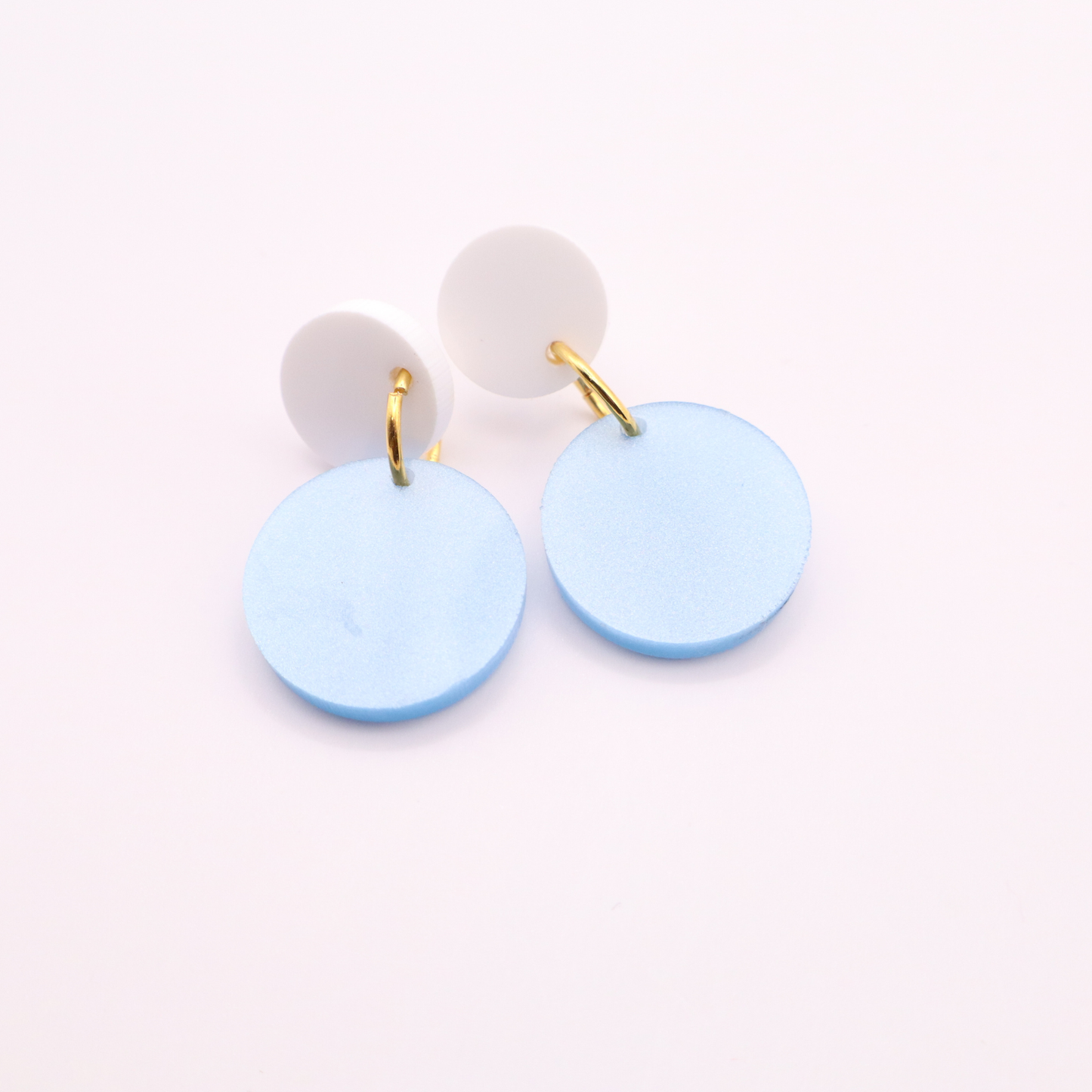 Light Blue and White Acrylic Game Day Earrings