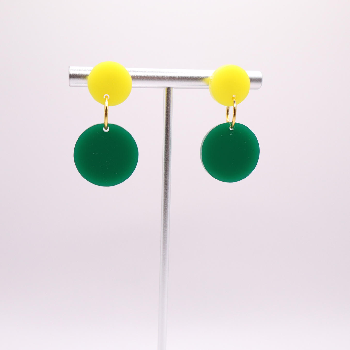 Green and Yellow Acrylic Game Day Earrings