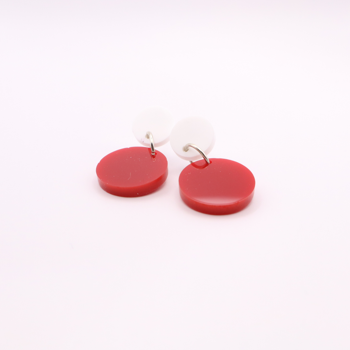 Red and White Acrylic Game Day Earrings