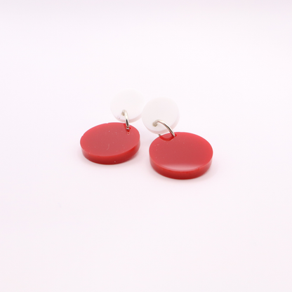 Red and White Acrylic Game Day Earrings