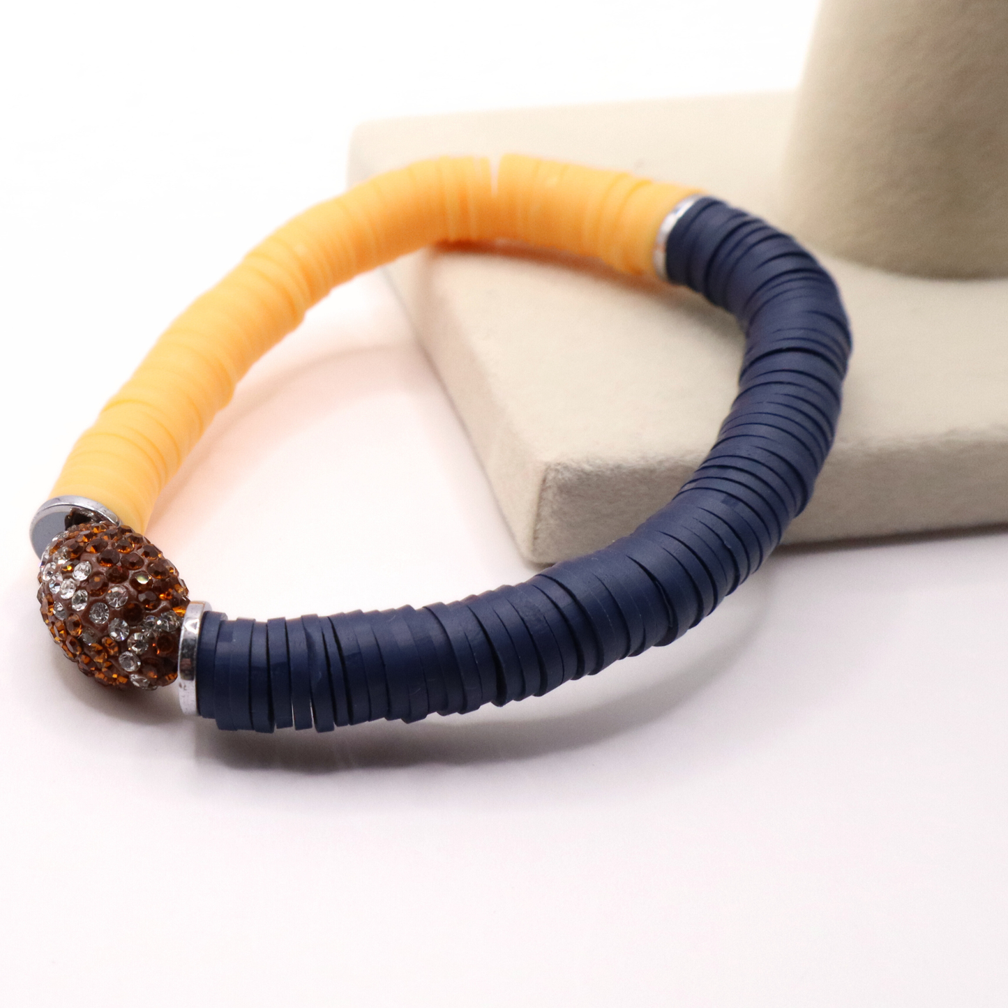Navy Blue and Gold Game Day Football Bracelet
