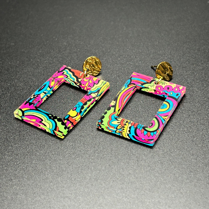 Rio De Janeiro Inspired Acrylic Statement Earrings - Fish Towne Designs, LLC