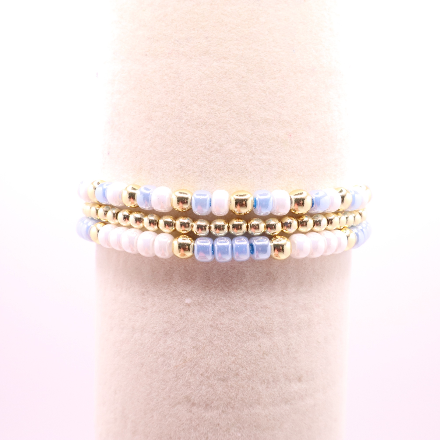 Light Blue and White Game Day Bracelet Stack | The Classic Game Day Collection