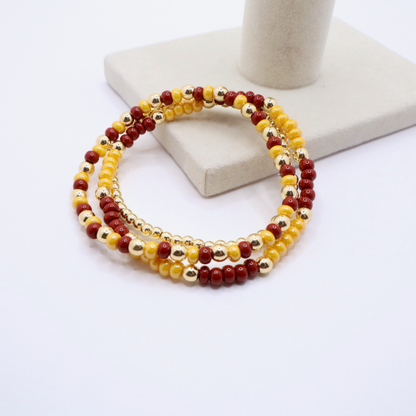 Burgundy and Gold Game Day Bracelet Stack | The Classic Game Day Collection