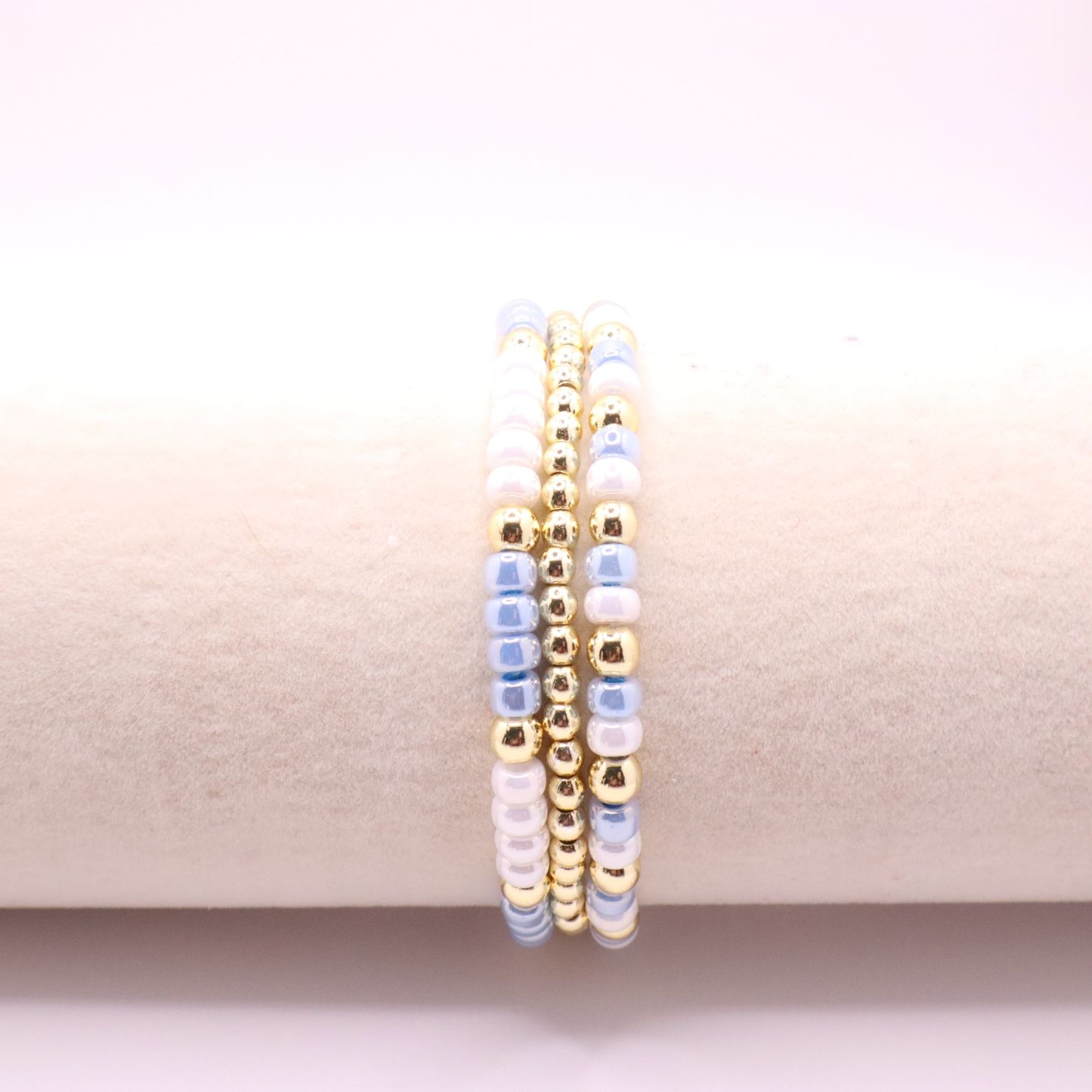 Light Blue and White Game Day Bracelet Stack | The Classic Game Day Collection