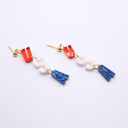 USA July Fourth Acrylic Earrings
