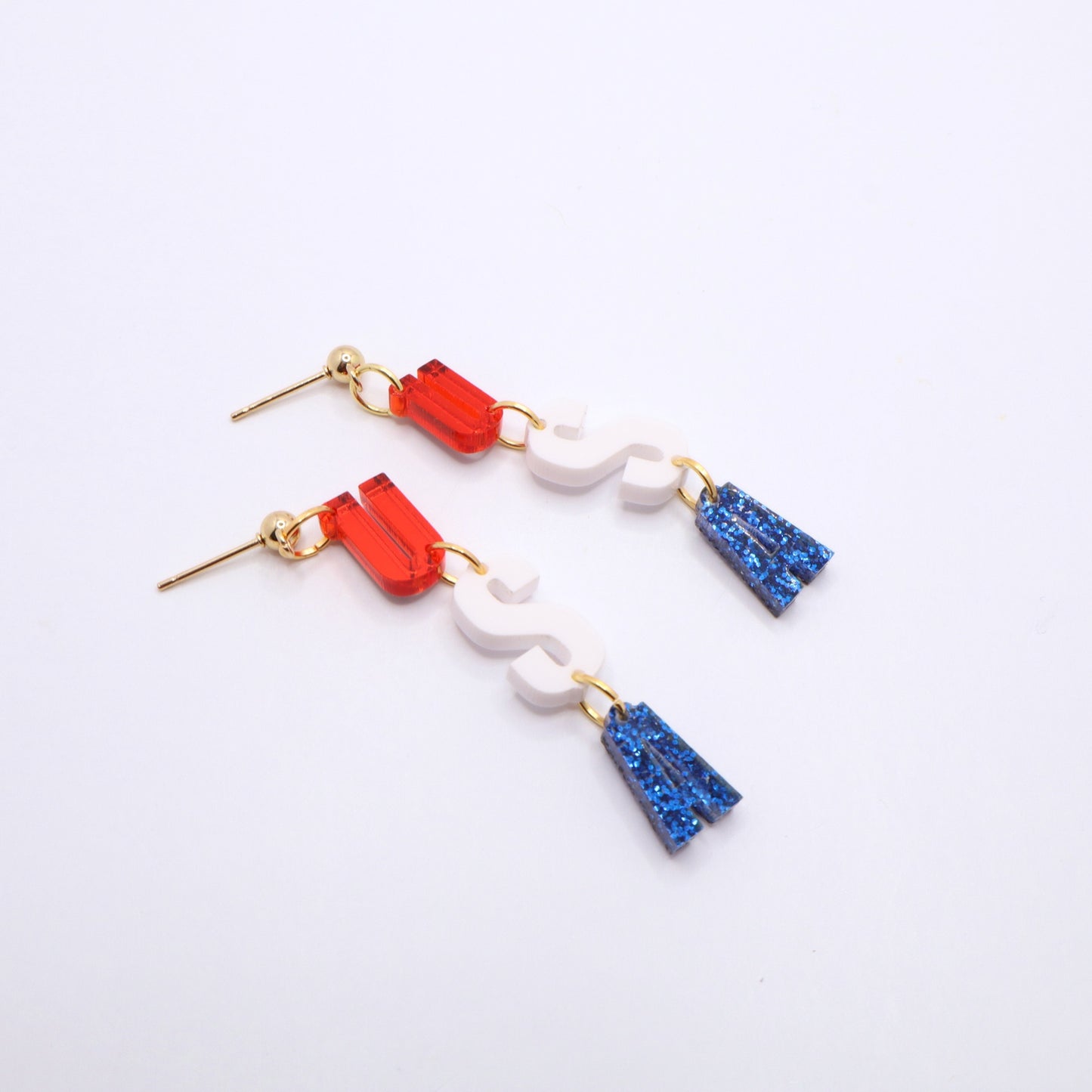 USA July Fourth Acrylic Earrings