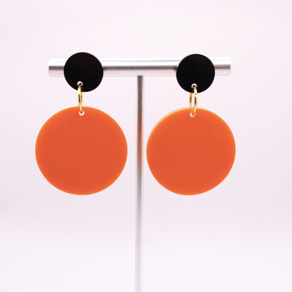 Orange and Black Acrylic Game Day Earrings
