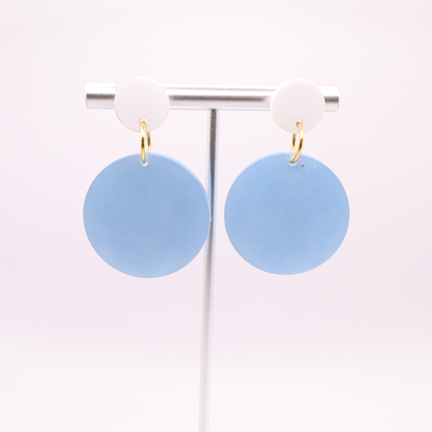 Light Blue and White Acrylic Game Day Earrings