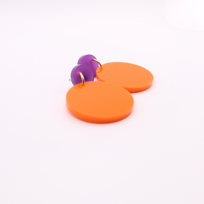 Orange and Purple Acrylic Game Day Earrings