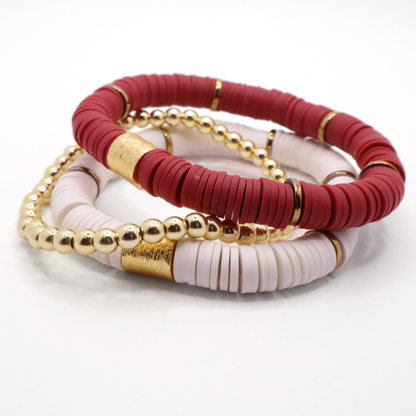 Crimson and White Game Day Stack