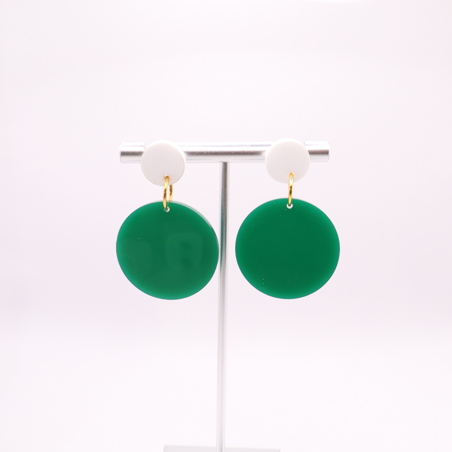 Green and White Acrylic Game Day Earrings