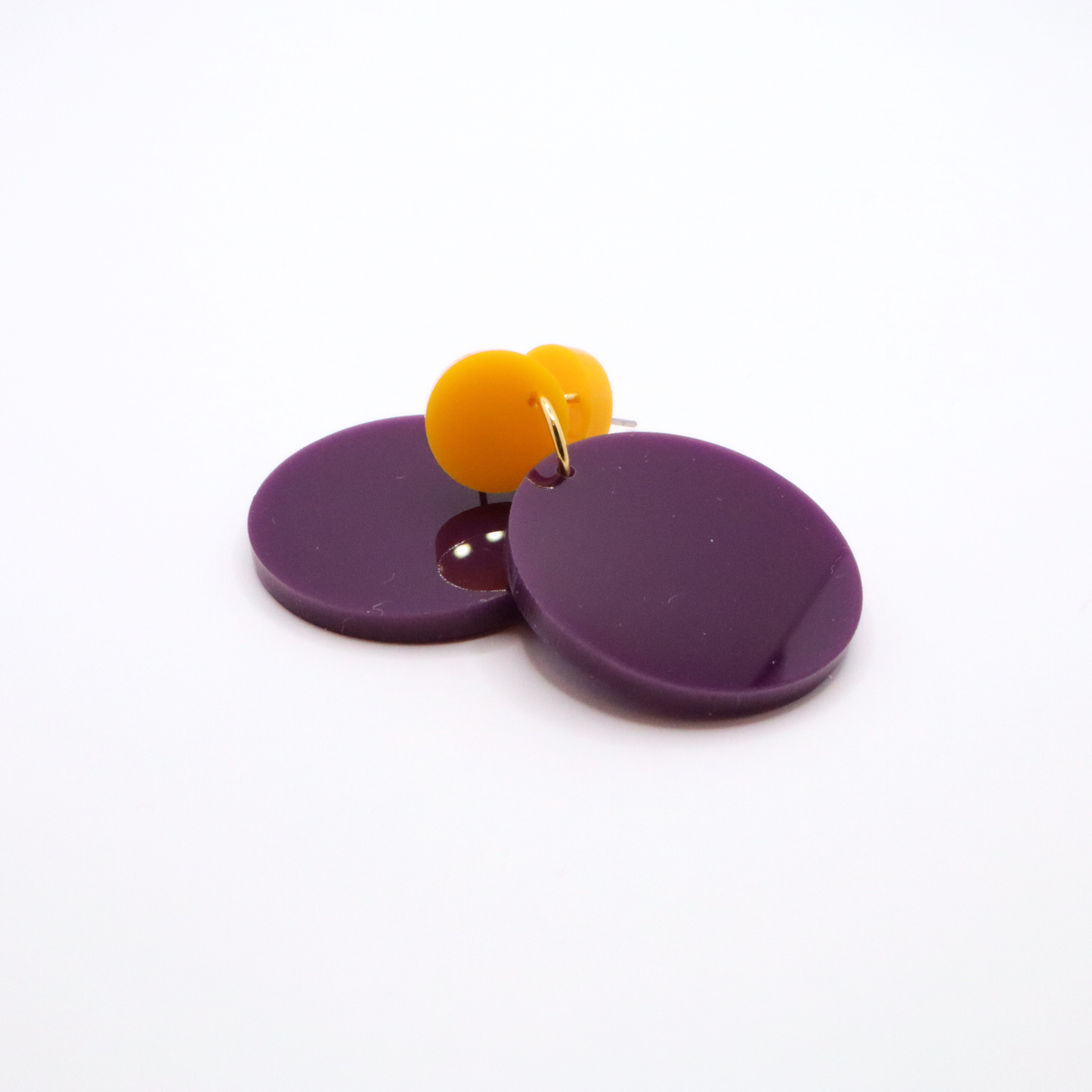Purple and Gold Acrylic Game Day Earrings