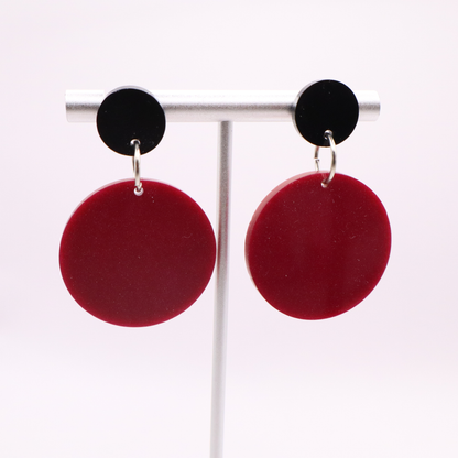Maroon and Black Acrylic Game Day Earrings