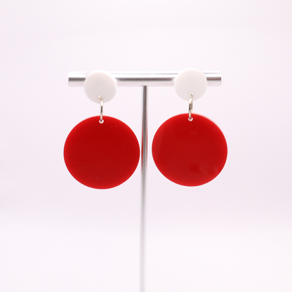 Red and White Acrylic Game Day Earrings