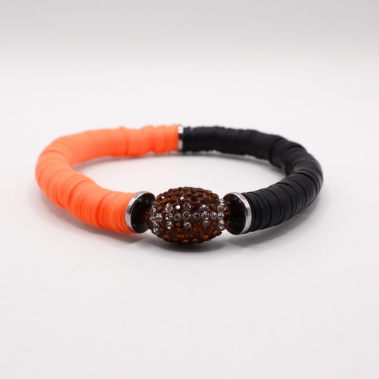 Orange and Black Game Day Football Bracelet