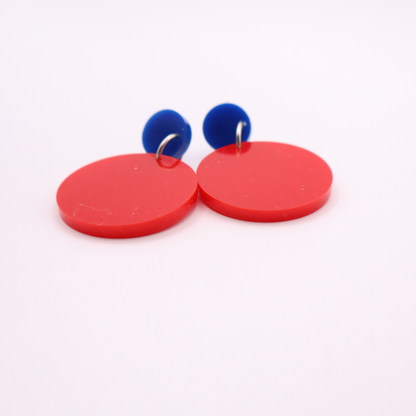 Red and Blue Acrylic Game Day Earrings