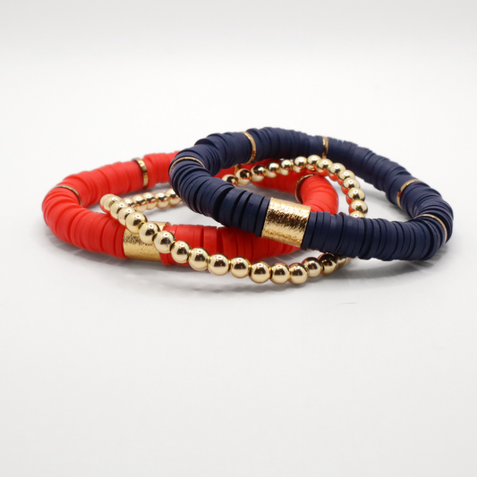 Navy Blue and Red Game Day Stack