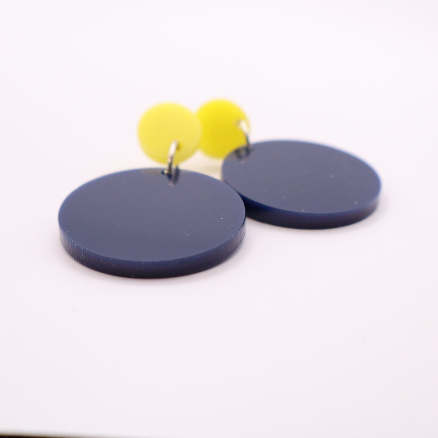 Navy Blue and Yellow Acrylic Game Day Earrings
