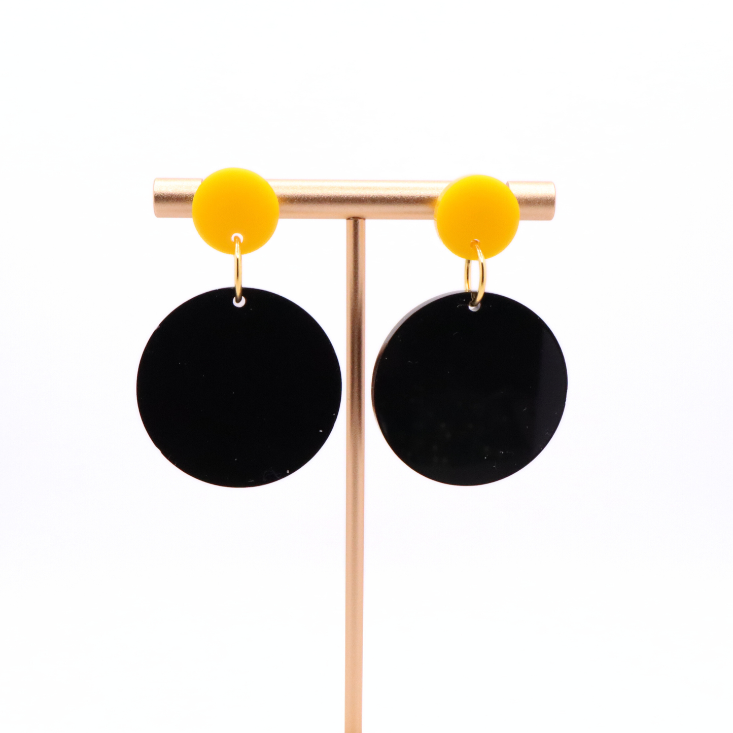 Black and Gold Acrylic Game Day Earrings