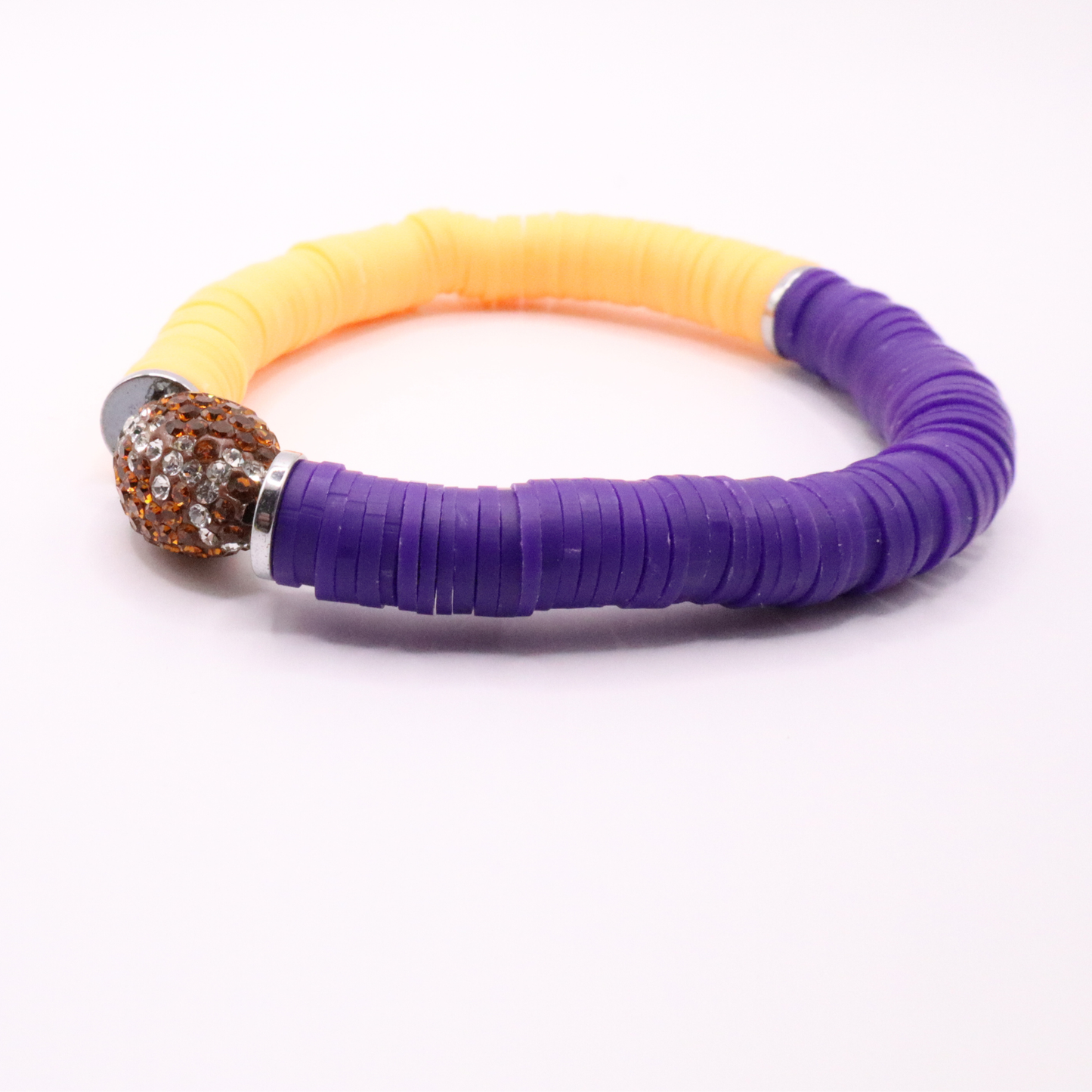 Purple and Gold Game Day Football Bracelet