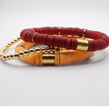 Burgundy and Gold Game Day Stack