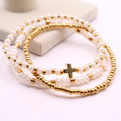 The Anchored in Faith Stack | Sunbleached White