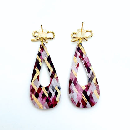 Parisian Inspired Pink & Gold Dangle Earrings