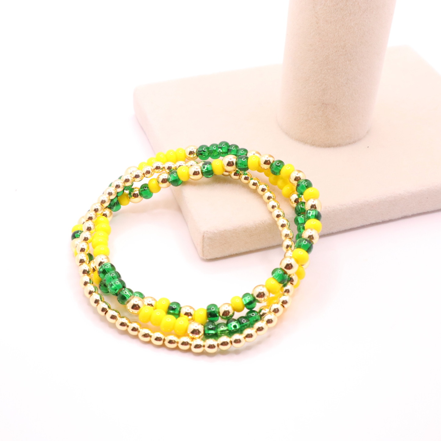 Green and Yellow Game Day Bracelet Stack | The Classic Game Day Collection