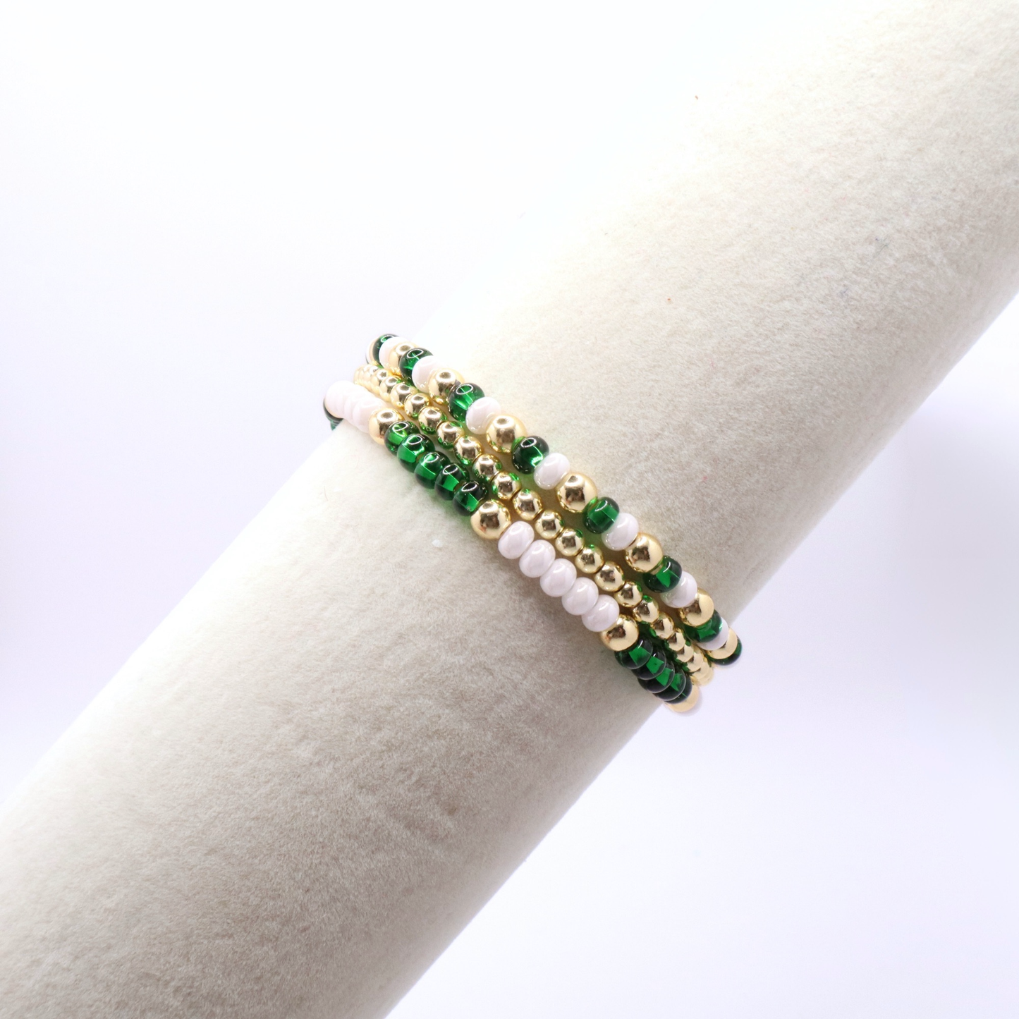 Green and White Game Day Bracelet Stack | The Classic Game Day Collection