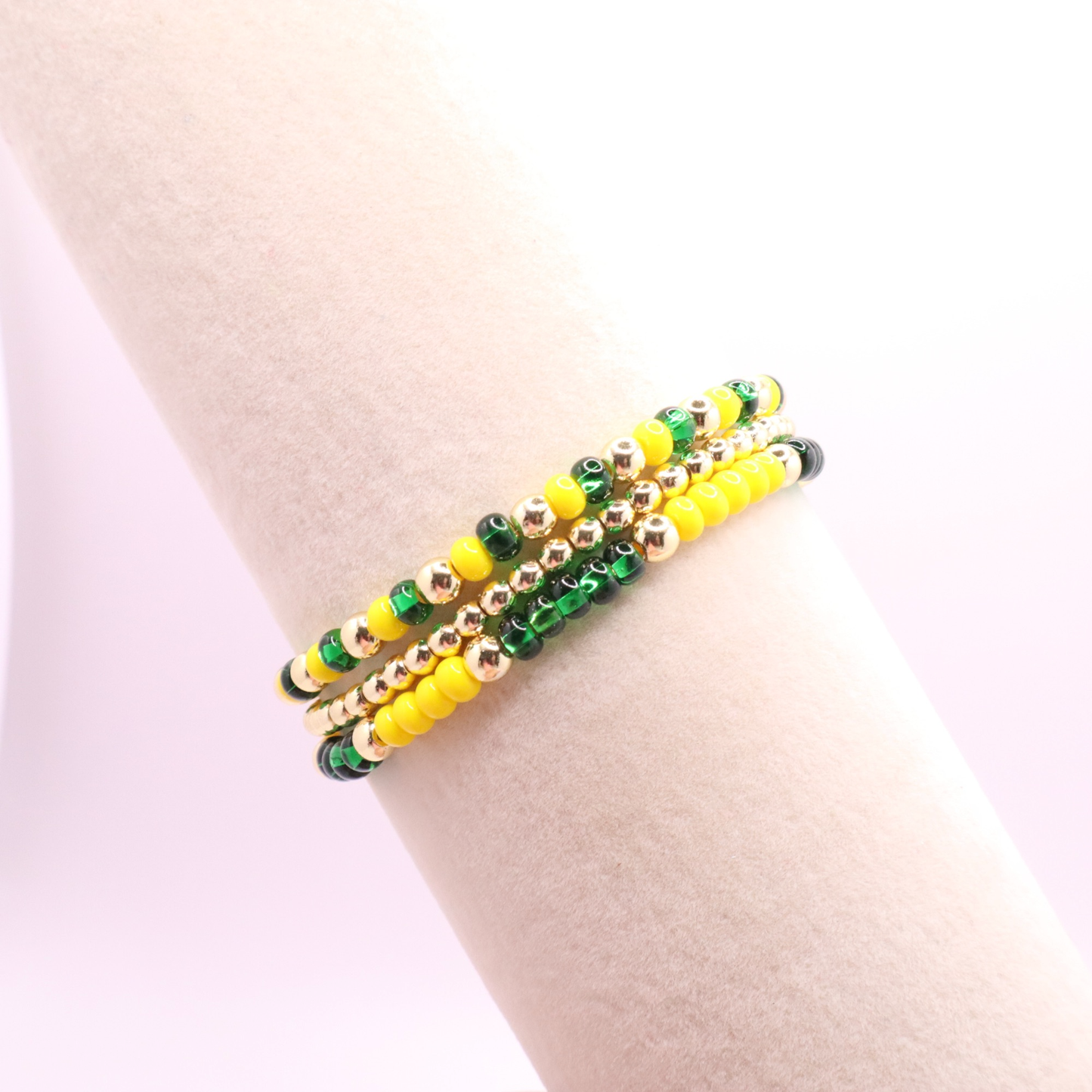 Green and Yellow Game Day Bracelet Stack | The Classic Game Day Collection