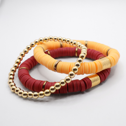 Burgundy and Gold Game Day Stack