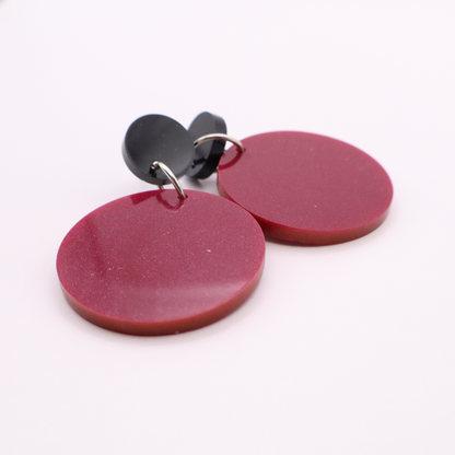 Maroon and Black Acrylic Game Day Earrings