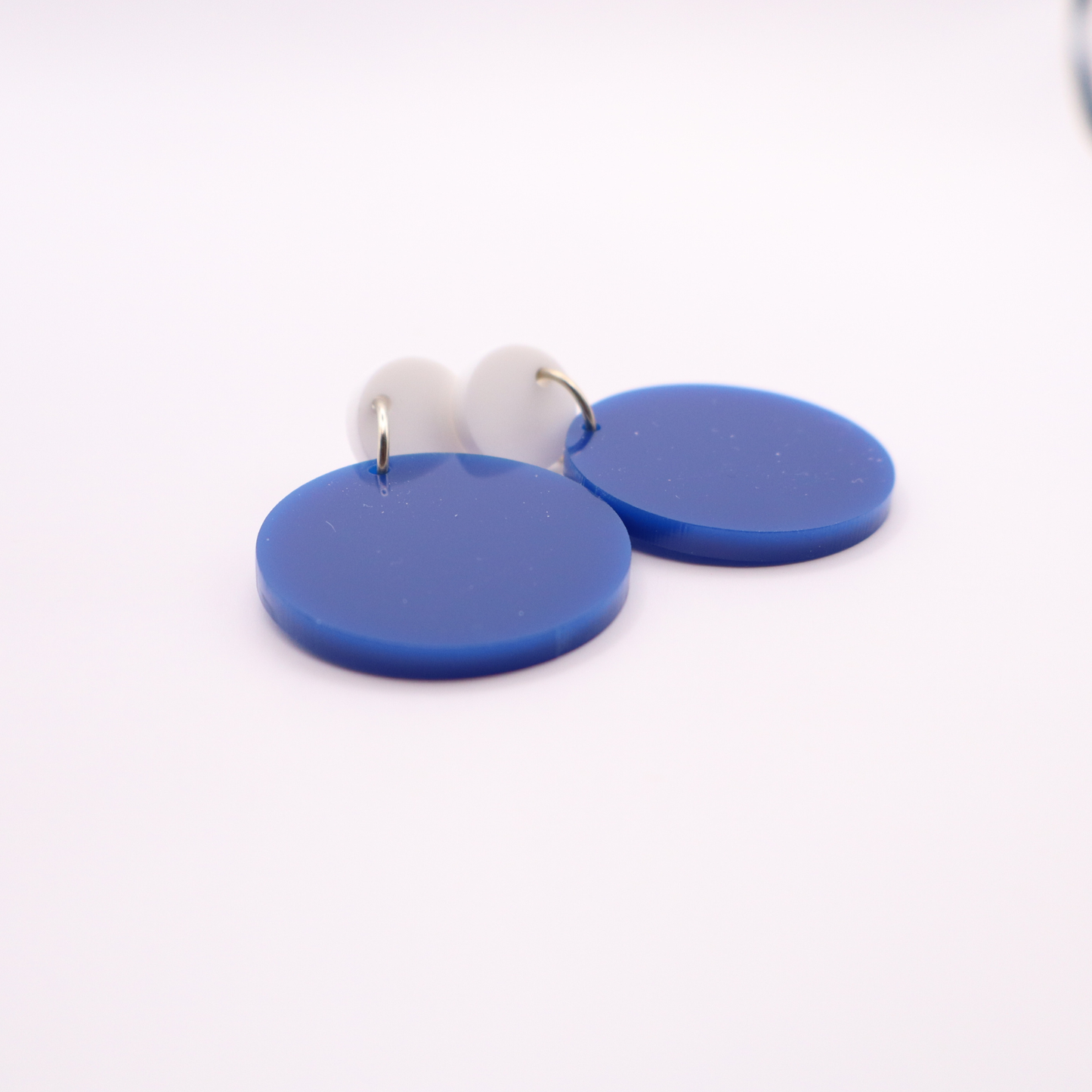Blue and White Acrylic Game Day Earrings