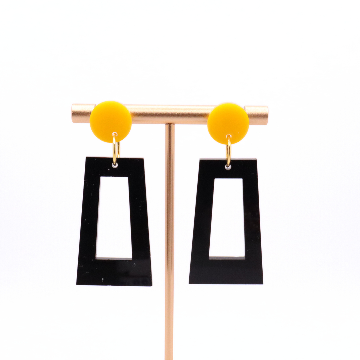 Black and Gold Acrylic Game Day Earrings