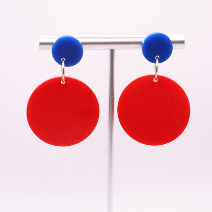 Red and Blue Acrylic Game Day Earrings