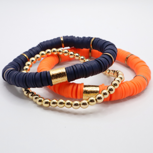 Navy Blue and Orange Game Day Stack