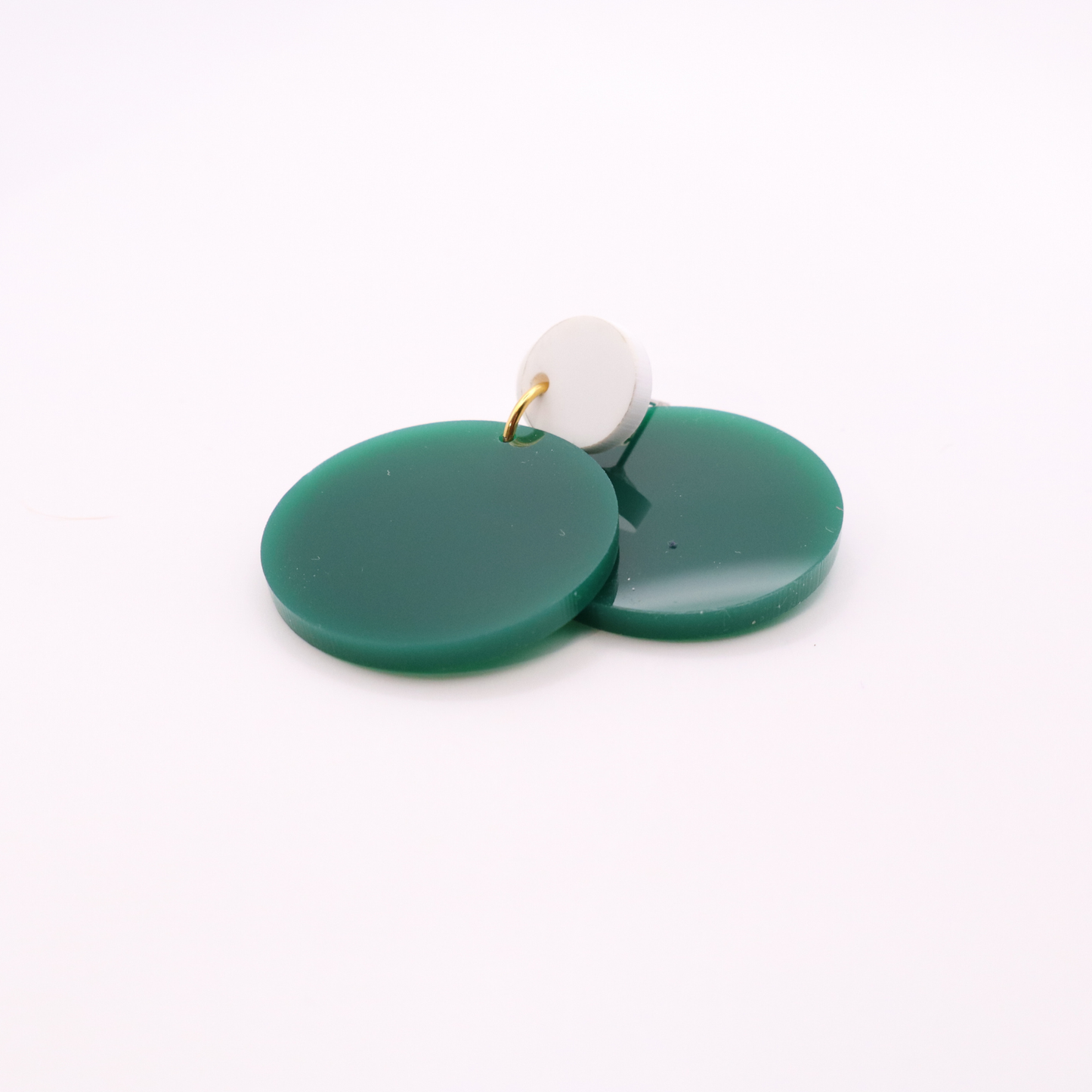Green and White Acrylic Game Day Earrings