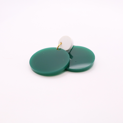 Green and White Acrylic Game Day Earrings